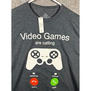 Video Games Are Calling T-Shirt Mens 2XL Gray Gamer Graphic‎ Tee New